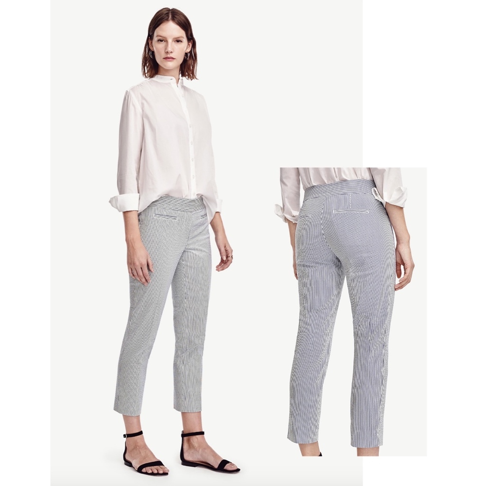 Ann Taylor Devin Seersucker Crop Pants 6P